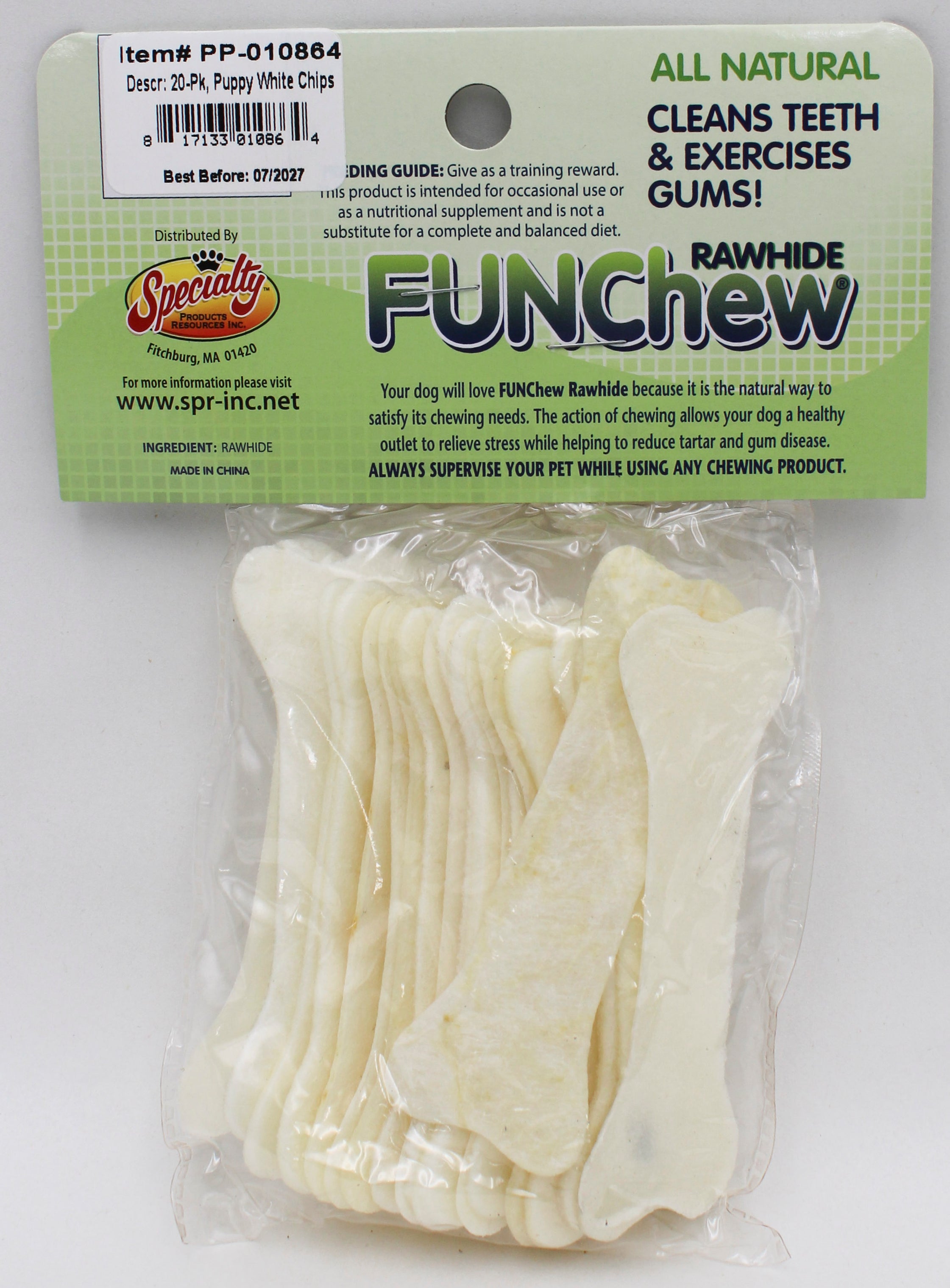 4" NATURAL RAWHIDE FLAVOR CHIPS 20PC BB JULY 2027