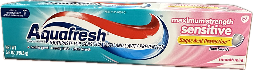 AQUA FRESH TOOTHPASTE  5.6oz  EXP 6/10/25 SENSETIVE NI