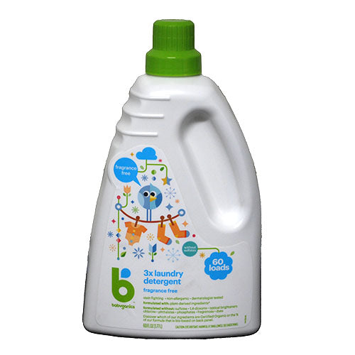 BABYGANICS LAUNDRY DETERGENT 60OZ FRAGRANCE FREE