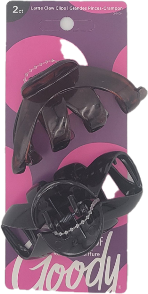 GOODY LARGE CLAW CLIPS 2CT SLIDERPROOF NI