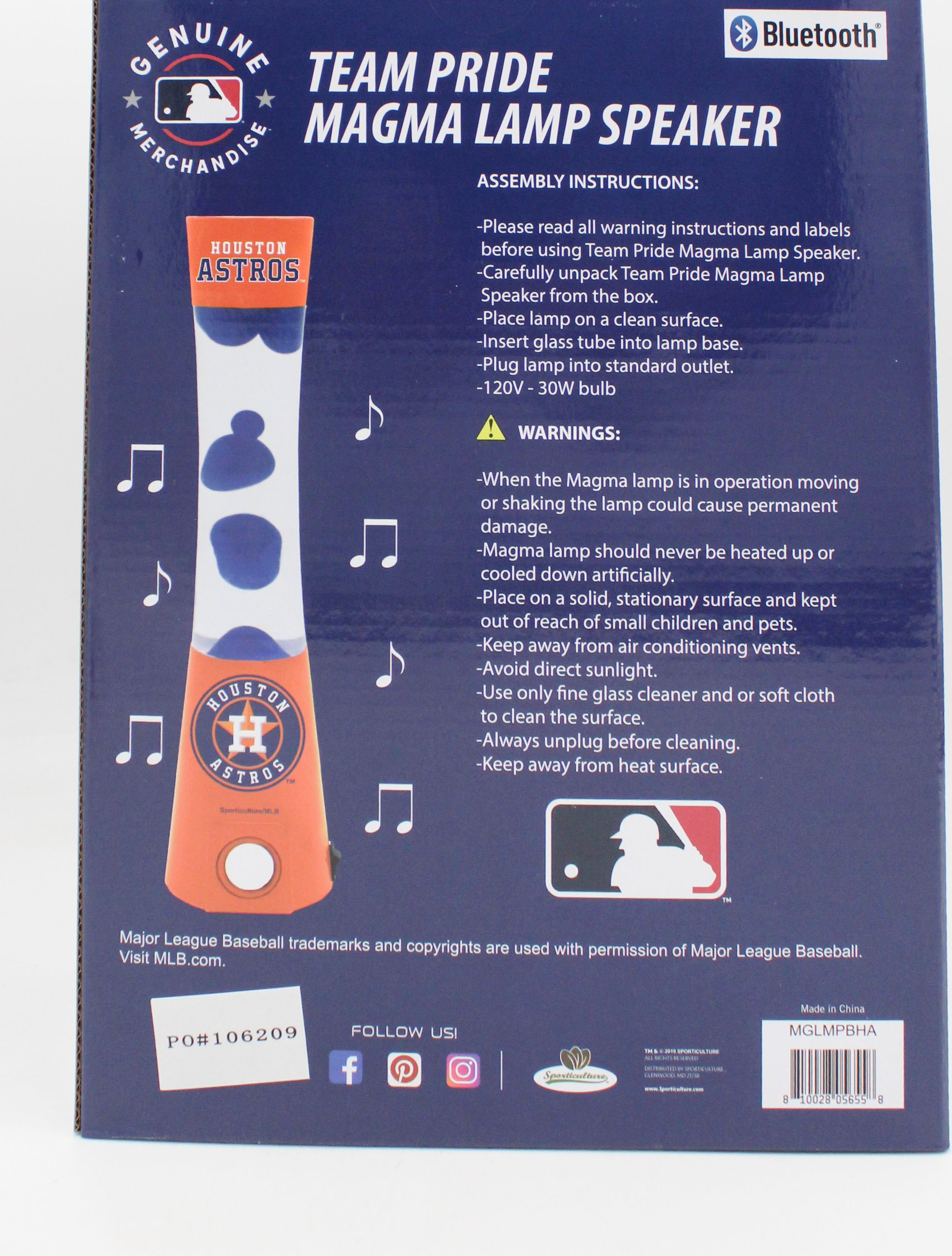 HOUSTON ASTROS LAVA LAMP SPEAKER 16.5"