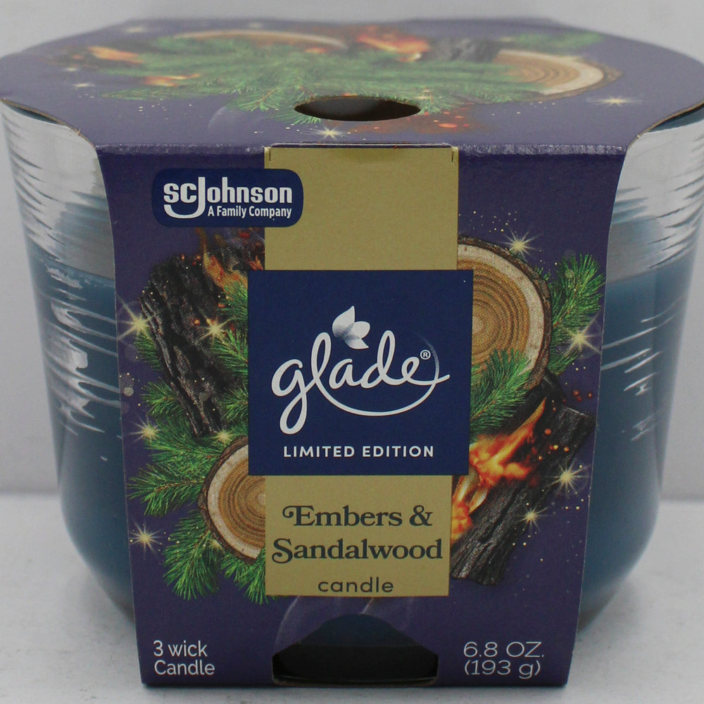 GLADE 3-WICK CANDLE EMBERS & SANDALWOOD 6.8oz US