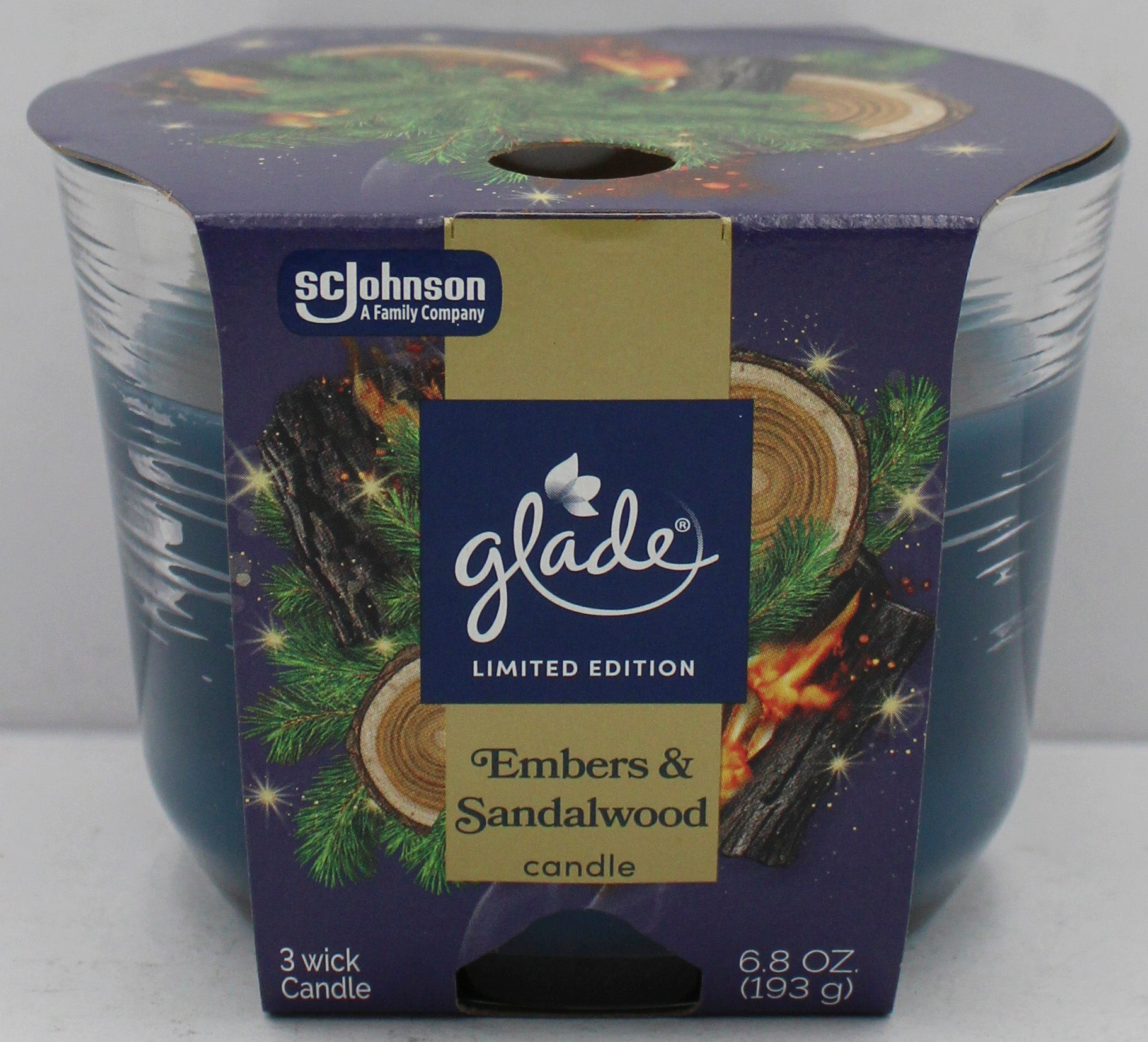 GLADE 3-WICK CANDLE EMBERS & SANDALWOOD 6.8oz. US