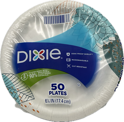 DIXIE PLATES 6 7/8 IN 50CT