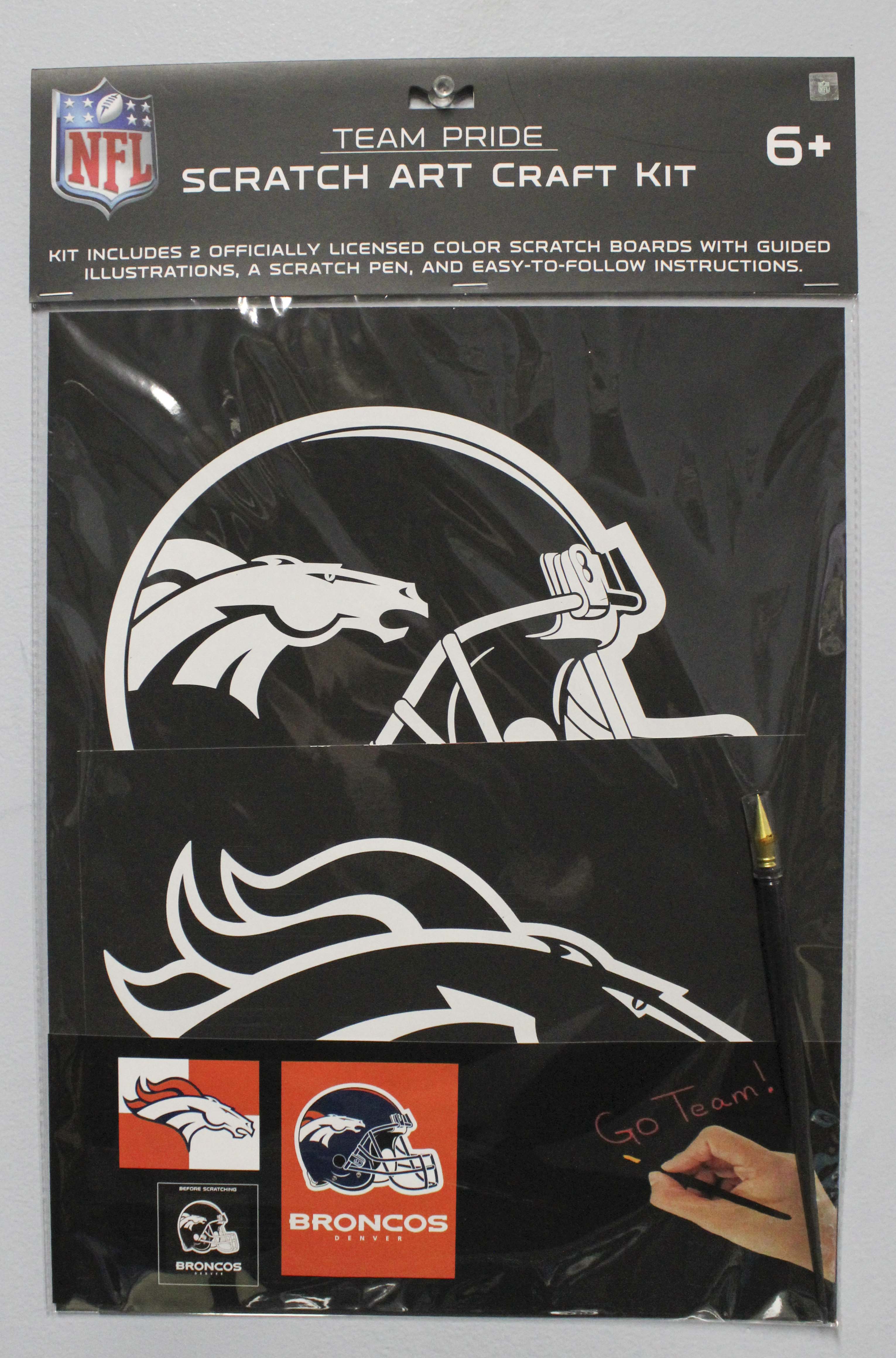 NFL DENVER BRONCOS SCRATCH ART CRAFT KIT