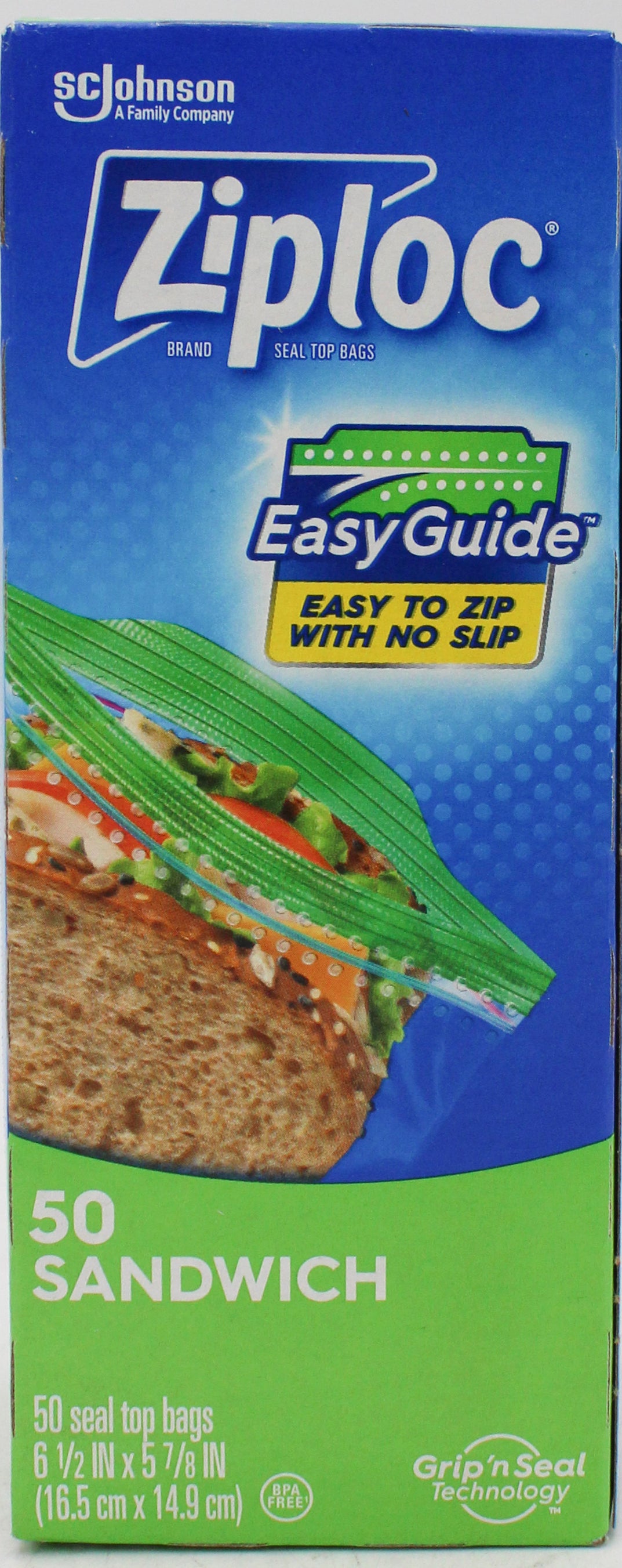 SP ZIPLOC BAGS GRIP'N SEAL 50CT SANDWICH