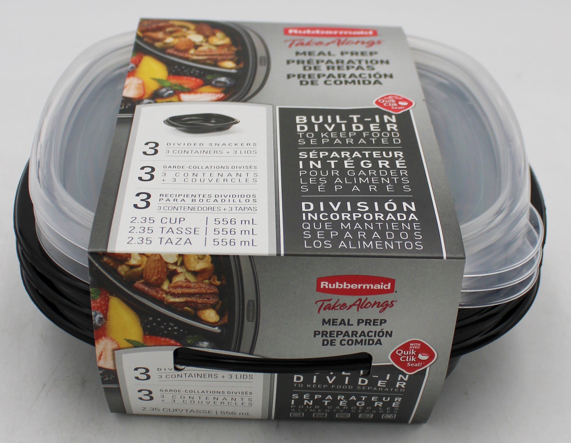 RUBBERMAID 3PK TAKE ALONG 2.35C DIVIDED STORAGE NI