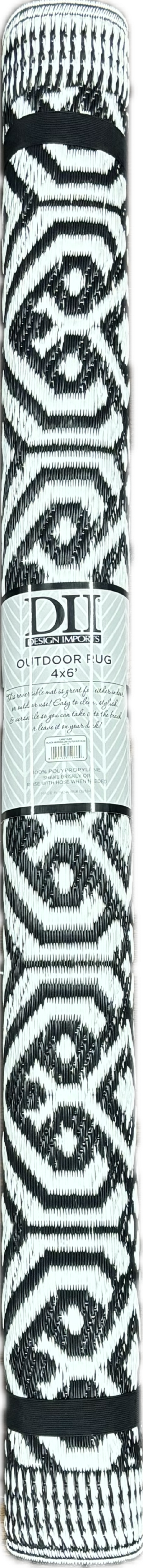 4X6 FT BLACK MORROCAN OUTDOOR RUG