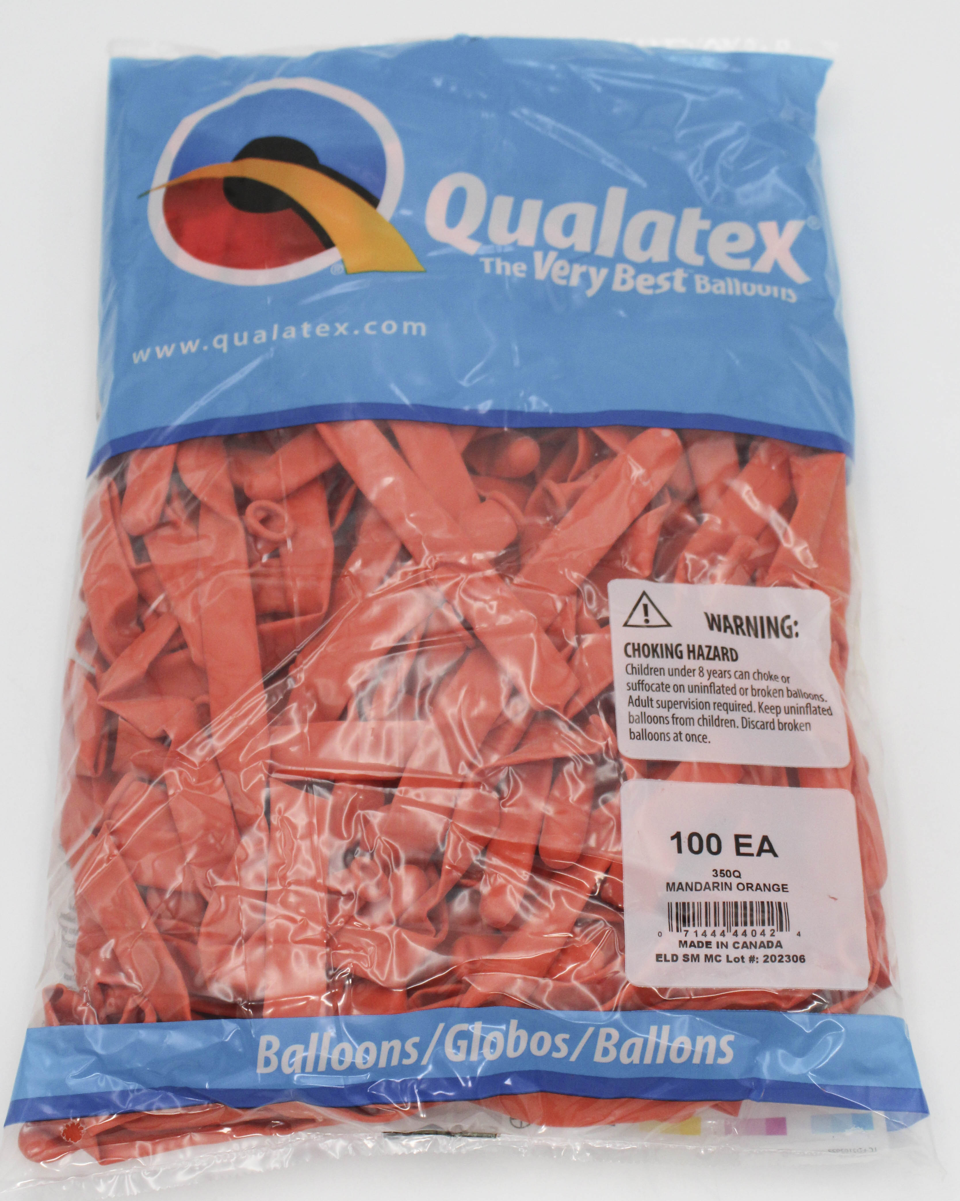 350Q QX LATEX BALLOON 100CT MANDARIN ORANGE