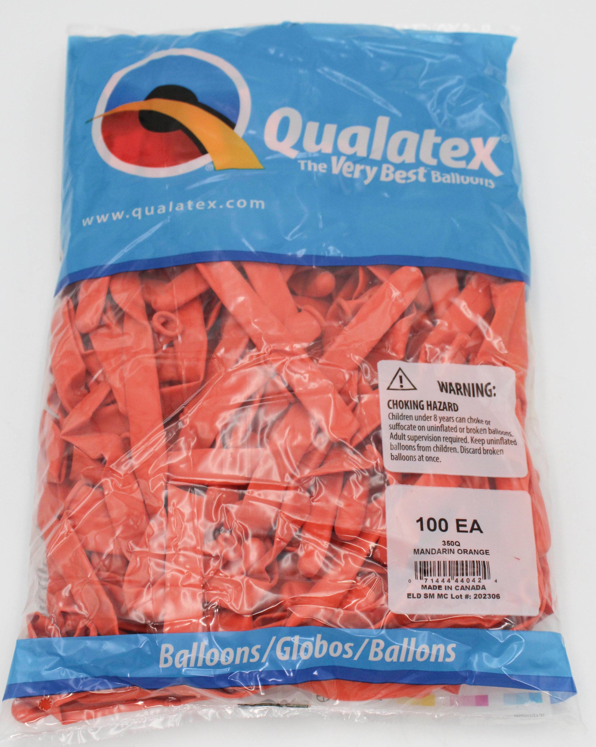 350Q QX LATEX BALLOON 100CT MANDARIN ORANGE