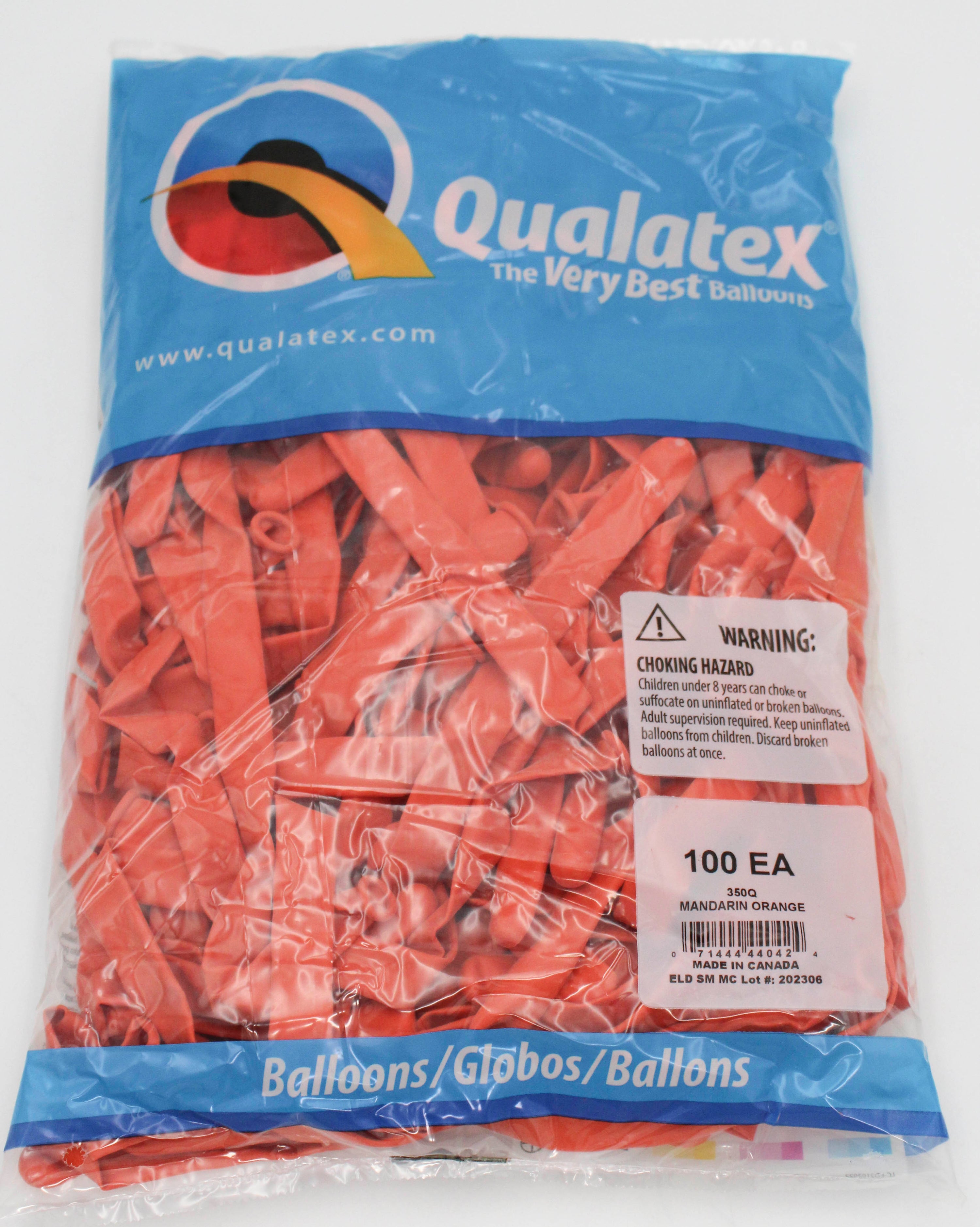 350Q QX LATEX BALLOON 100CT MANDARIN ORANGE