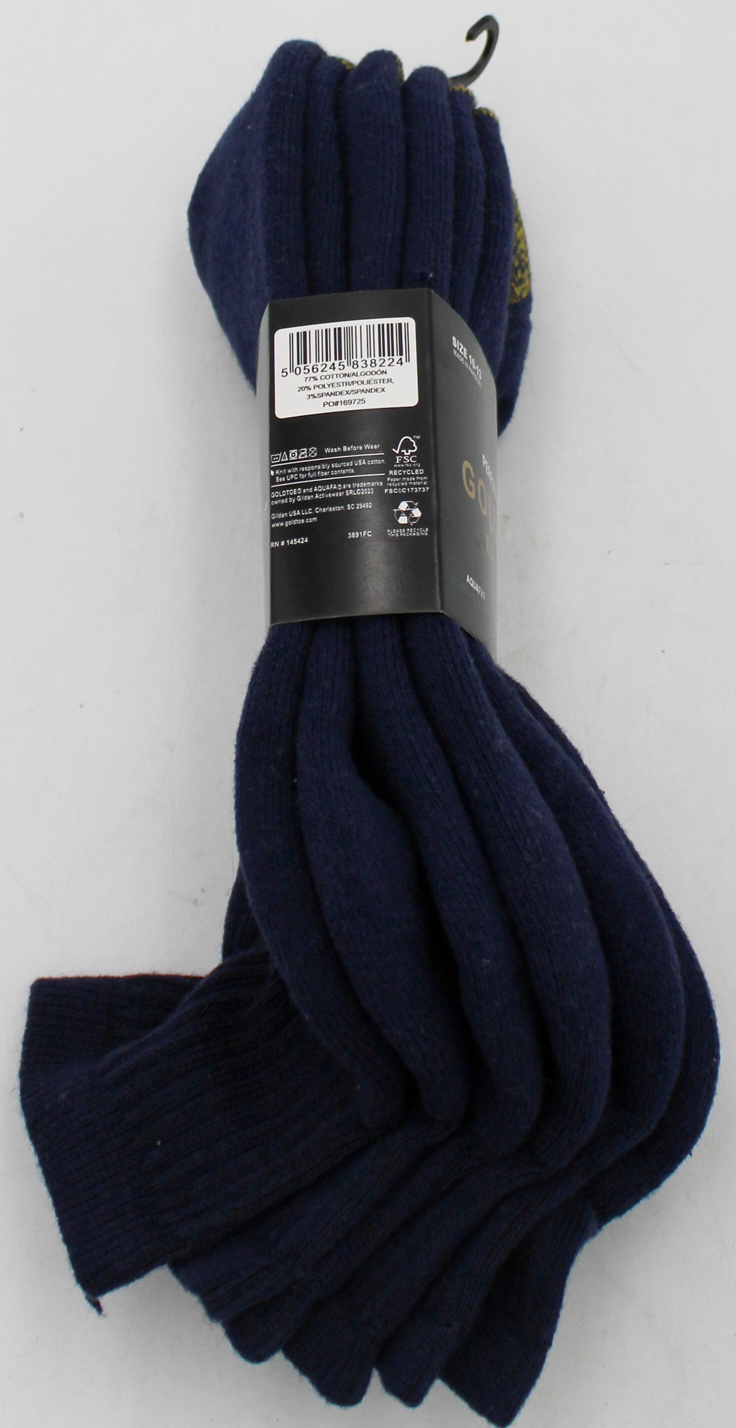 GOLDTOE 3PK MENS ANKLE SOCKS BLUE SZ 10-13 NI