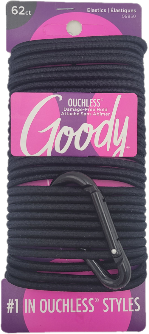 GOODY OUCHLESS ELASTICS 62CT BLACK NI