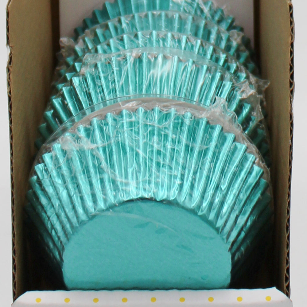 BAKING CUP FOIL TEAL STANDARD 24 CT NI