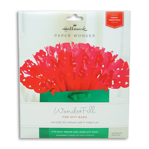 HALLMARK GIFT BAG FILL FOR MED/LRG BAGS-MERRY CHRISTMAS($3.99) NI