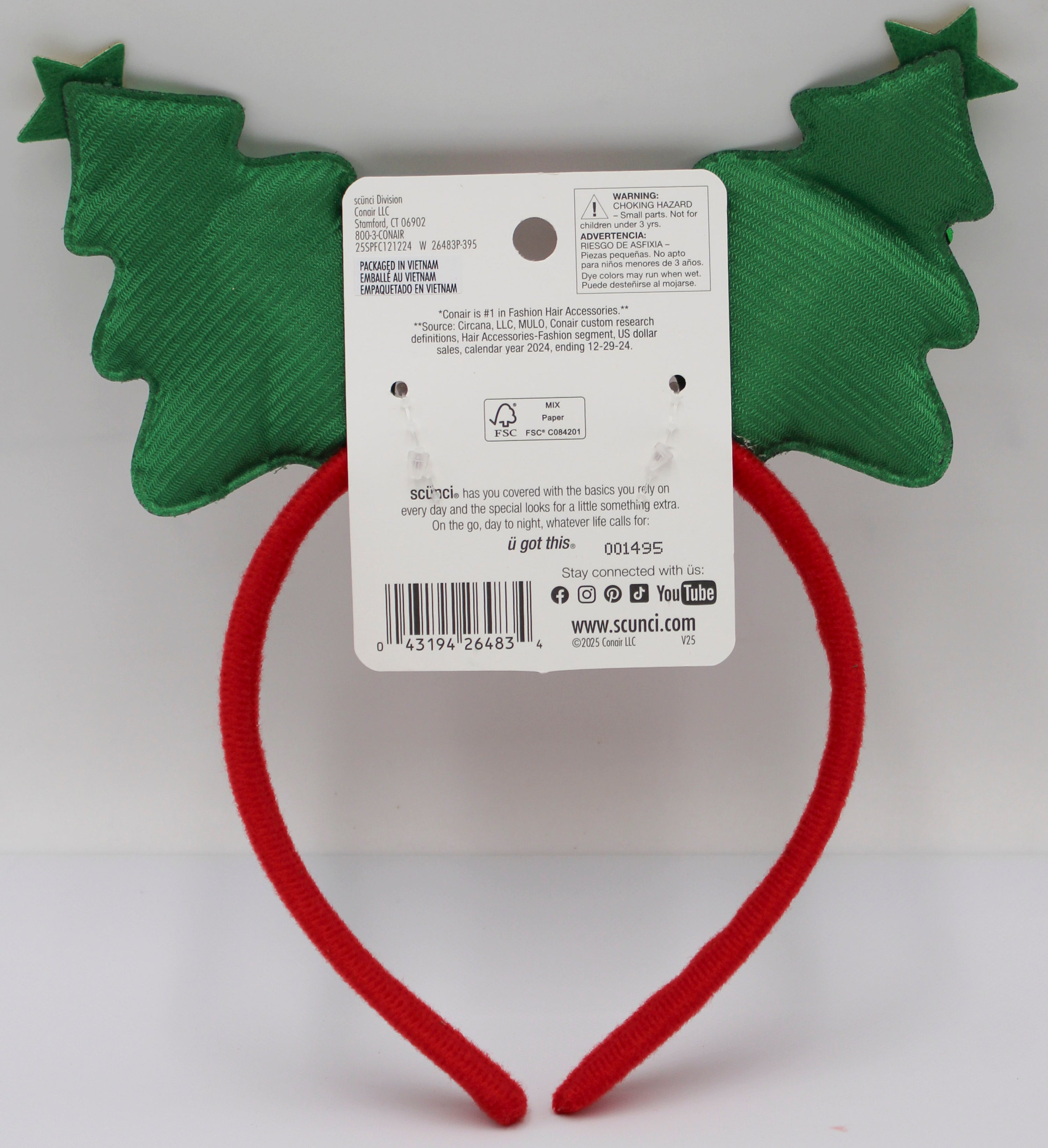 Scrunci Xmas Trees Headband – Festive Accessory