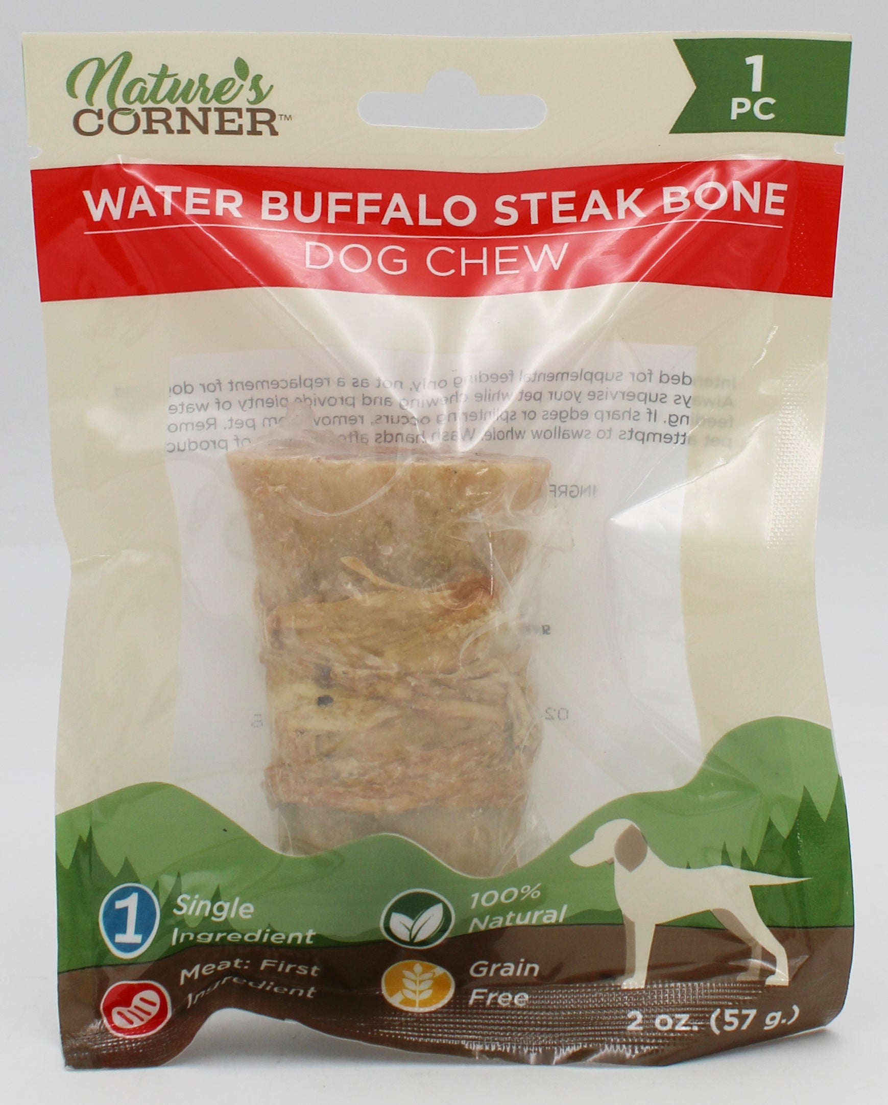NATURE'S CORNER WATER BUFFALO STEAK BONE 2ozDOG CHEW