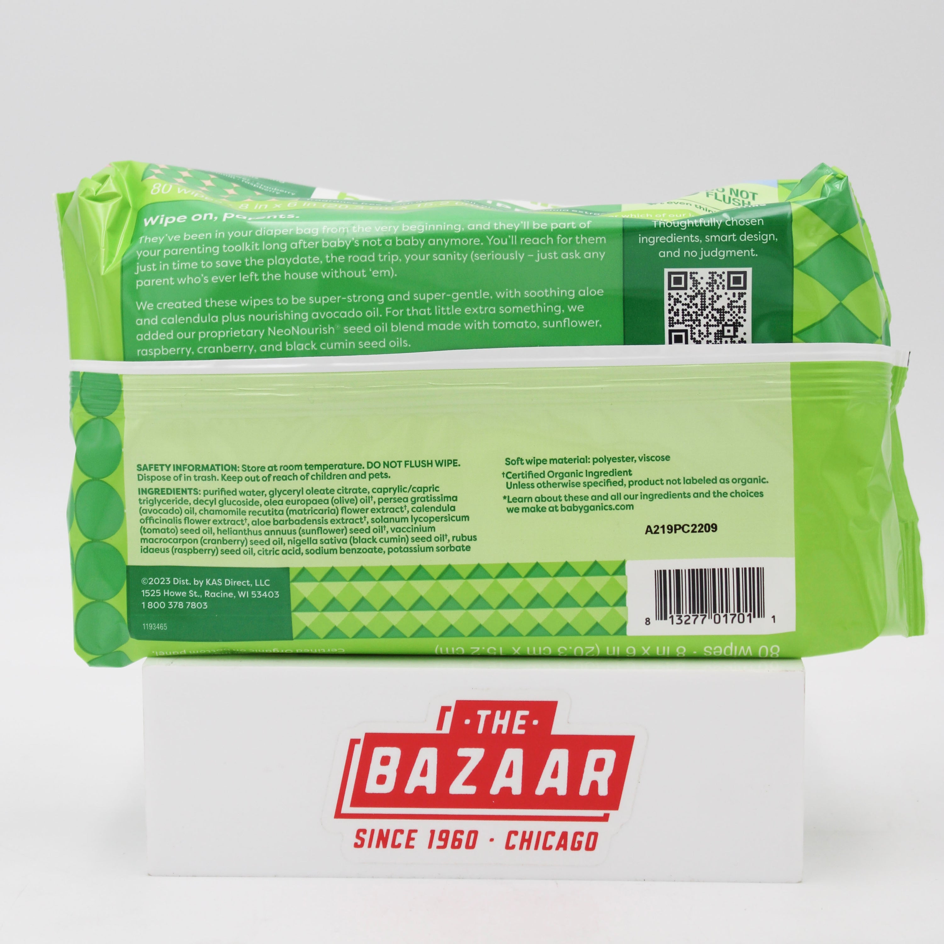 BABYGANICS BABY WIPES FRAGRANCE FREE 80ct US