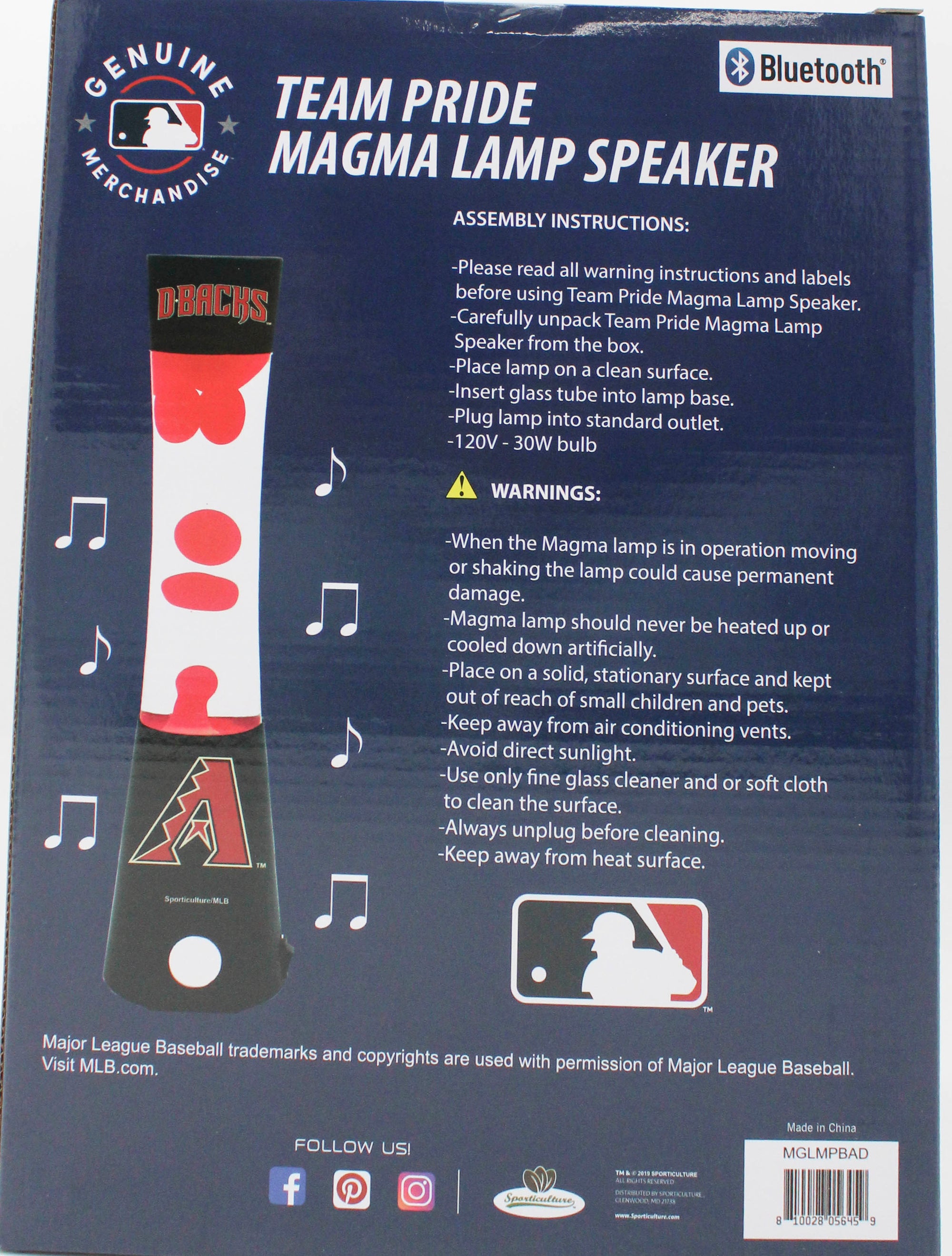 ARIZONA DIAMONDBACKS LAVA LAMP SPEAKER 16.5"