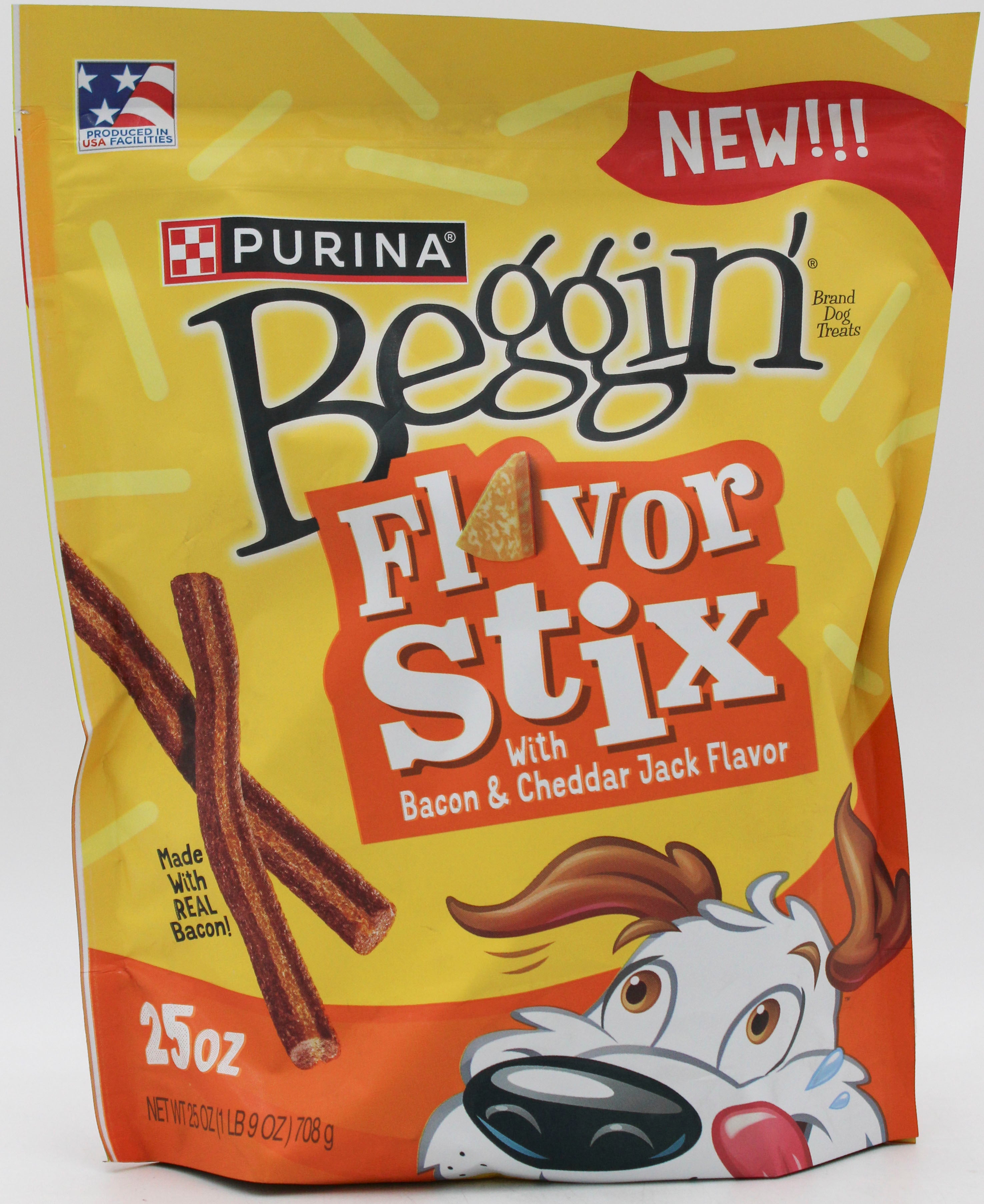 PURINA BEGGIN' FLAVORSTIX BACON CHEDDAR 25oz BEST BY 6.30.26 NI