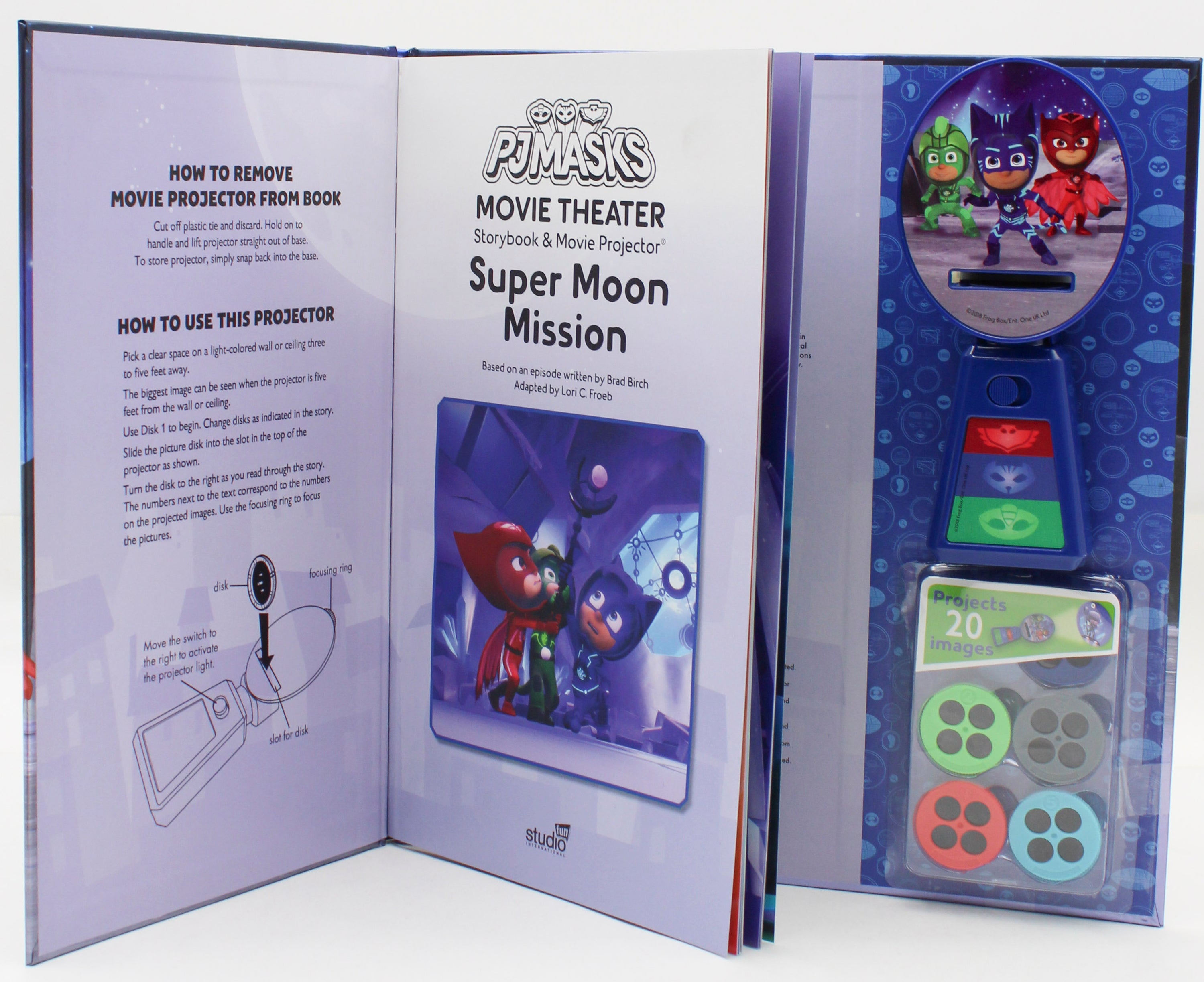 PJ Masks Hardcover Storybook & Projector Pajama Party 32pg