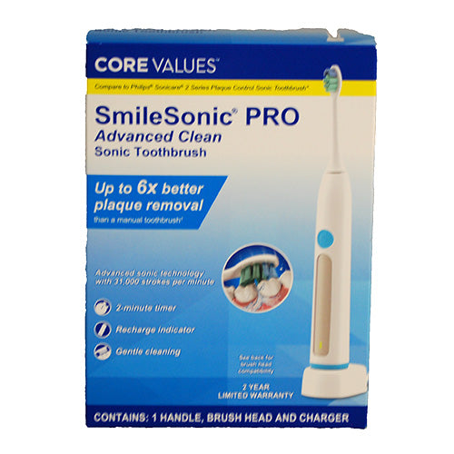 CORE VALUES SMILESONIC PRO ELECTRIC TOOTHBRUSH