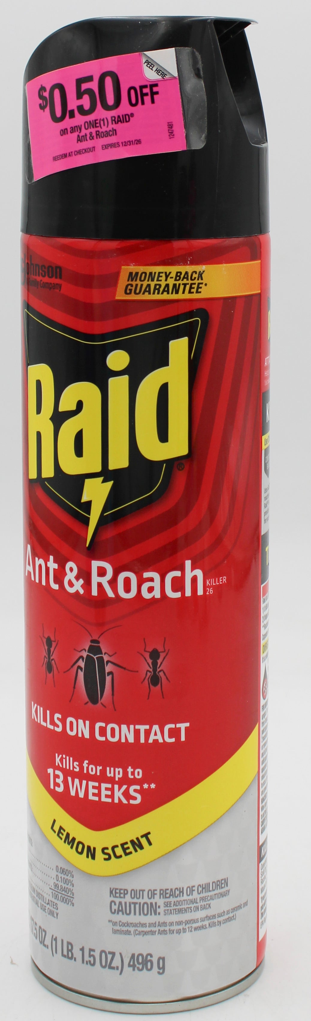 SP RAID ANT & ROACH 17.5oz-LEMON SCENT WITH COUPON
