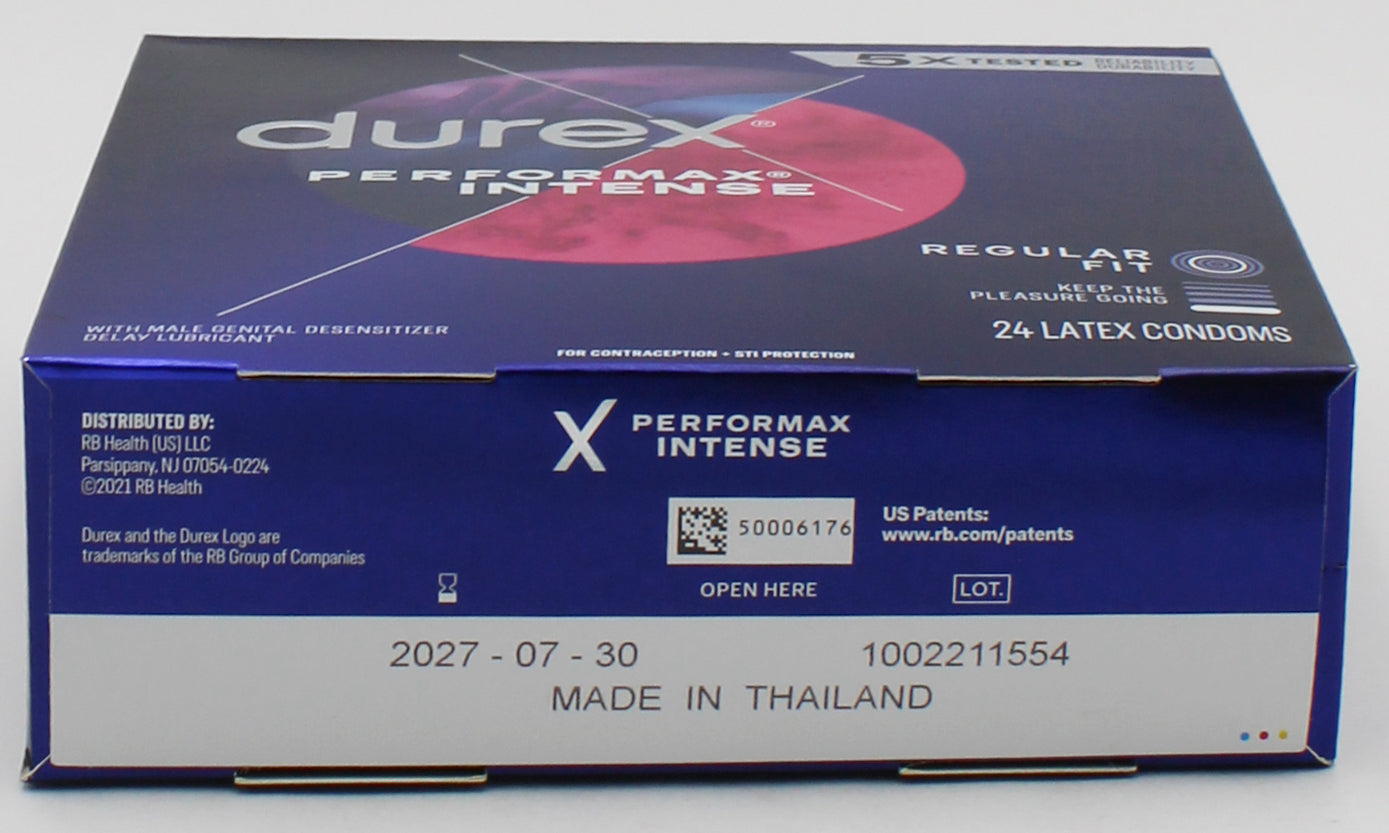 DUREX 24 PACK CONDOMS PERFORMANCE INTENSE REGULAR FIT EXP 7/30/2027