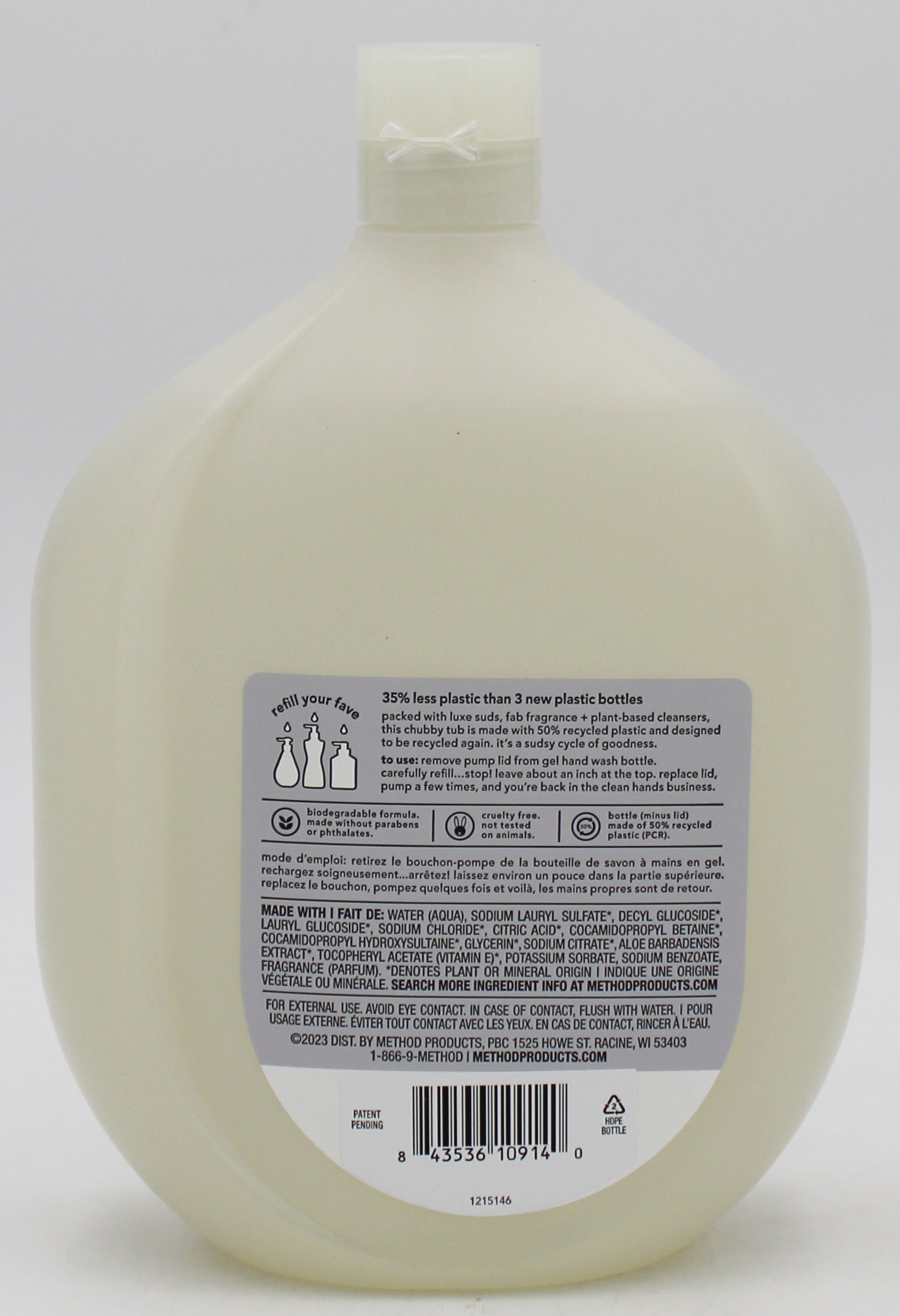 METHOD GEL HAND WASH VETIVER + AMBER REFILL 34oz US