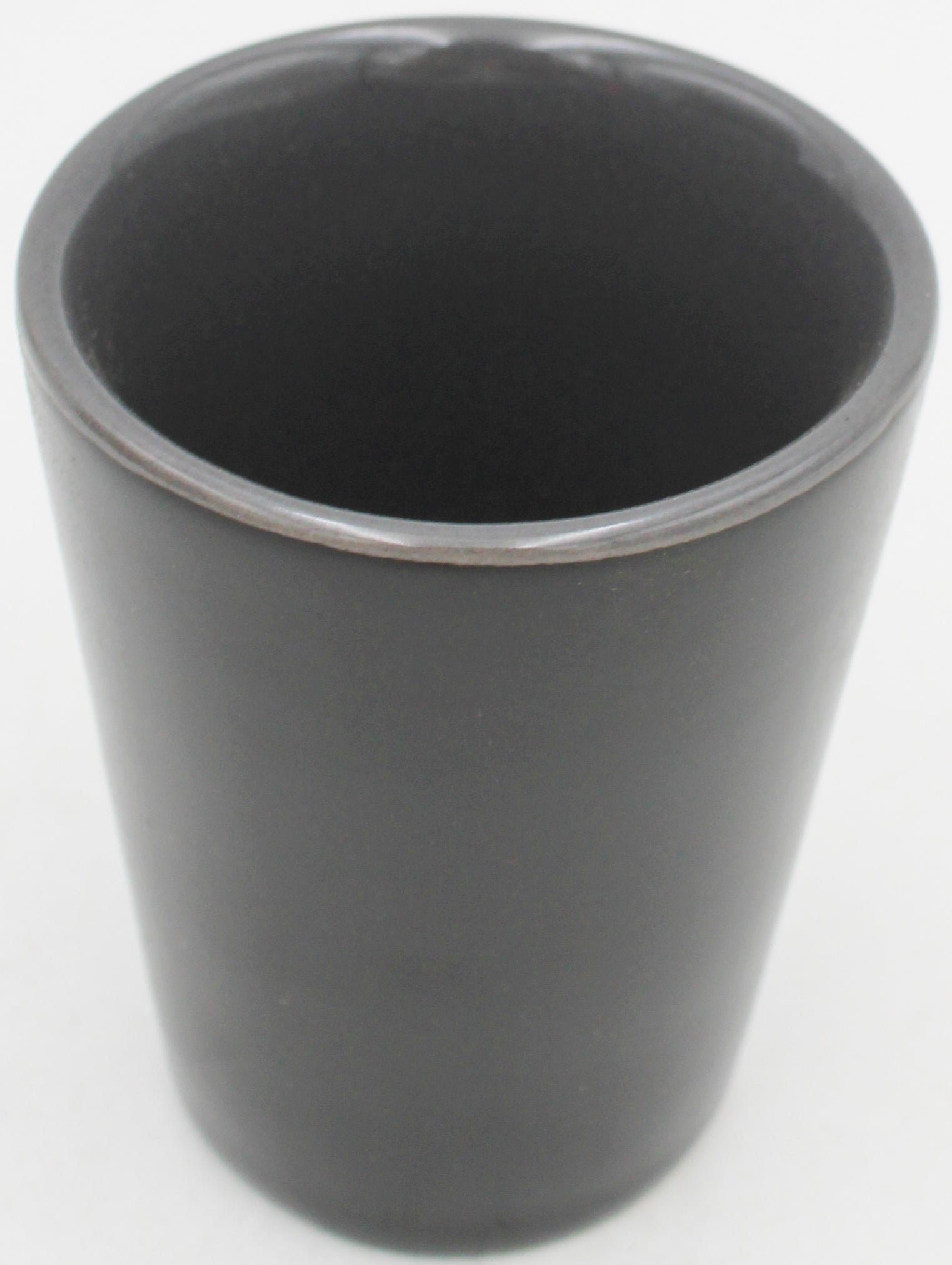 2OZ CERAMIC SHOT GLASS, MATTE, BLACK - INNER COLOR GRAY