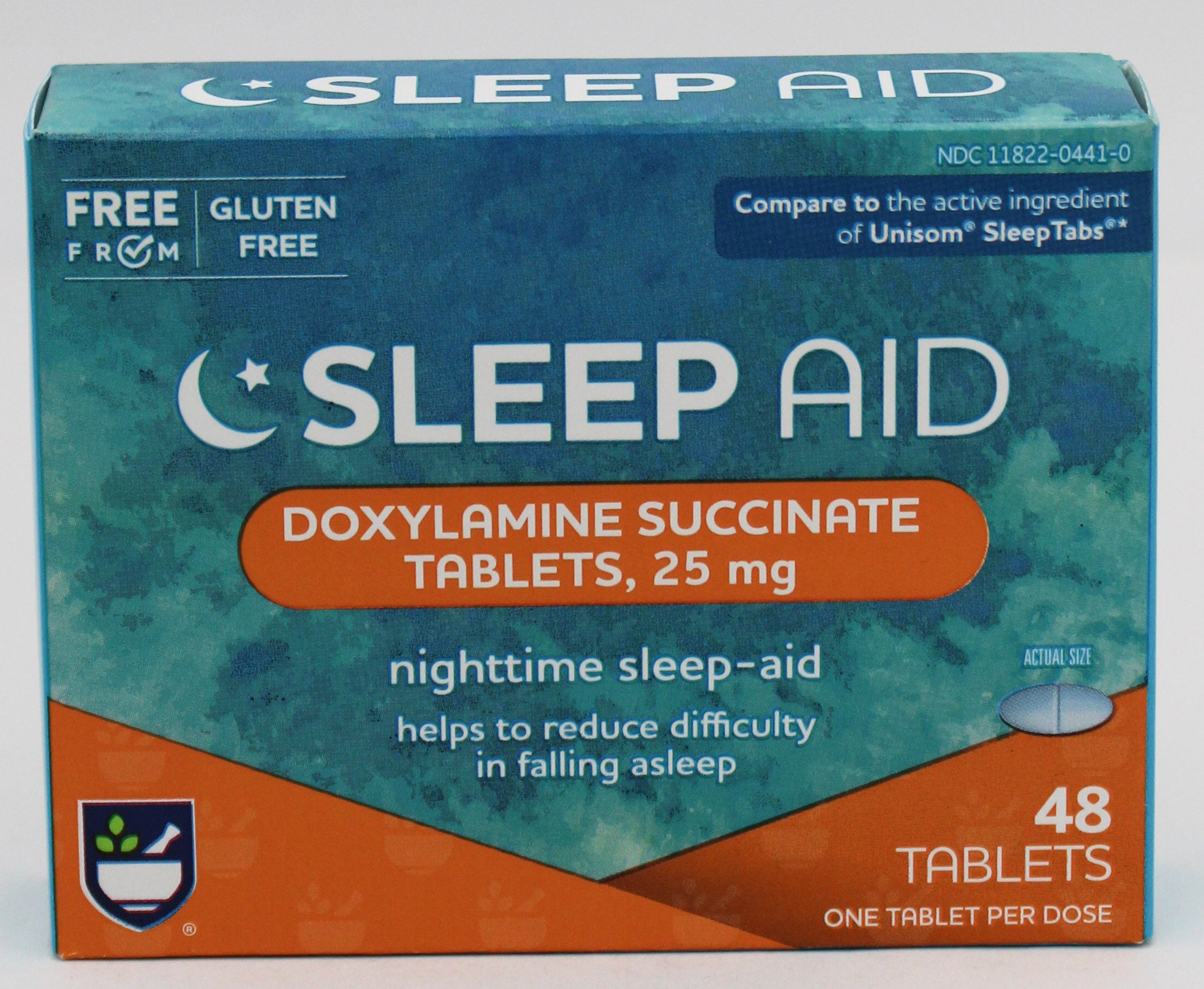 RITE AID NIGHTTIME SLEEP AID TABLETS 48ct. EXP 7/31/2027 COMPARES TO Unisom