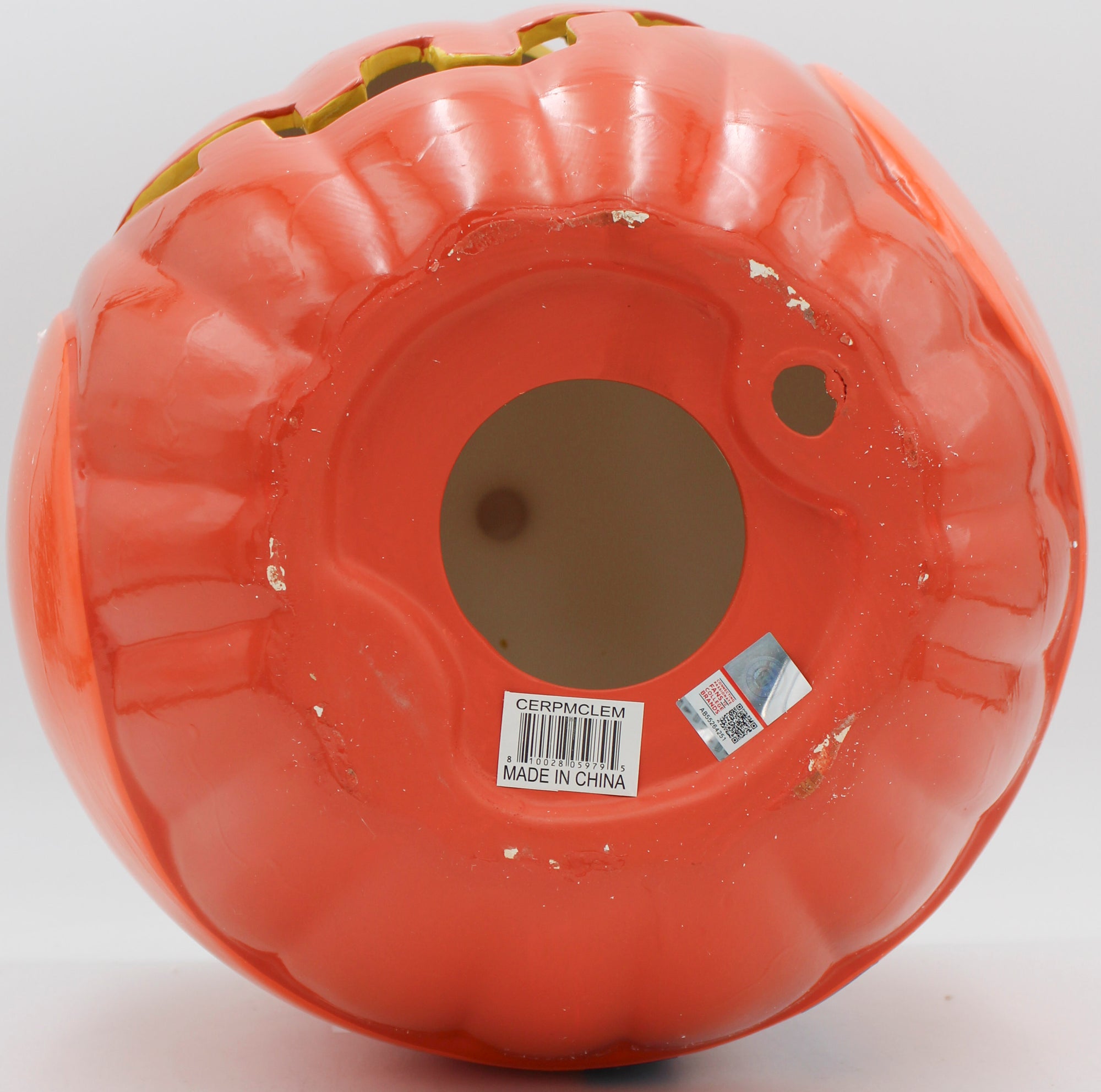 OFFICIALLY LICENCED CLEMSON TIGERS CERAMIC PUMPKIN HELMET 10"