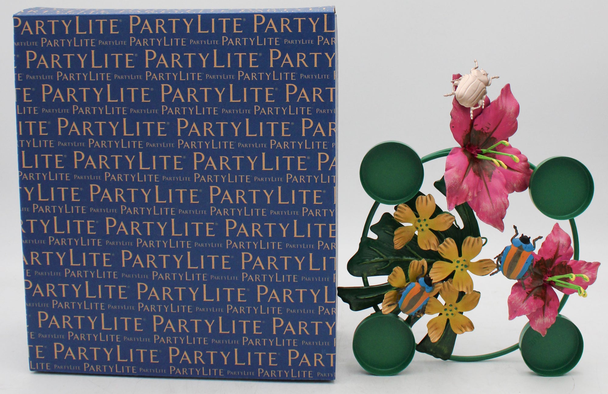 PARTYLITE LUSH BLOOMS TEALIGHT RING 9"