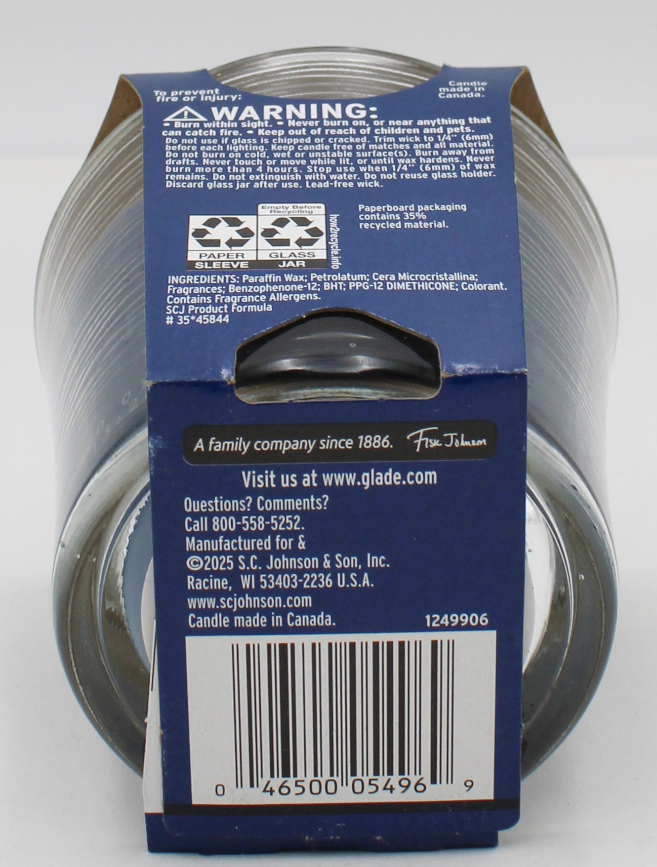 SP GLADE CANDLE 4.08oz SMOOTH BOURBON & OAK