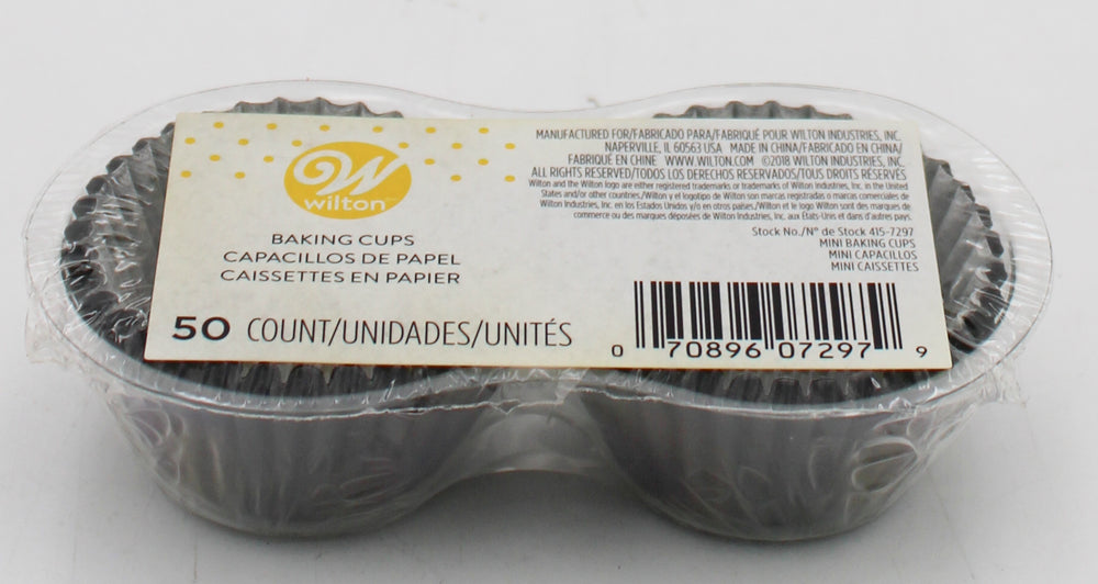 BAKING CUP BLACK MINI 50 CT NI