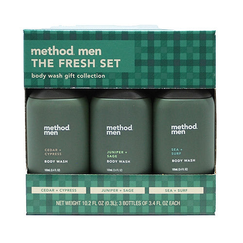 MTHD MENS BDYWSH 3.4oz/3PK-GIFT SET