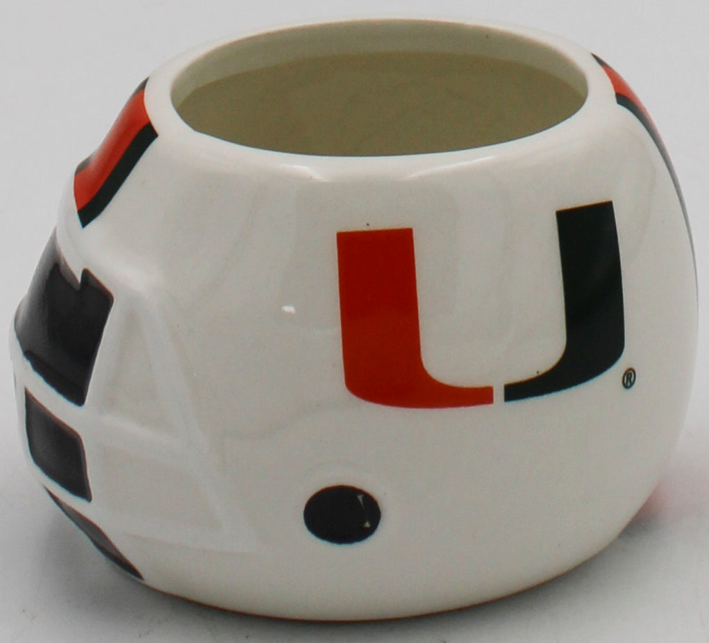 OFFICIALLY LICENCED MIAMI HURRICANES SMALL CERAMIC HELMET