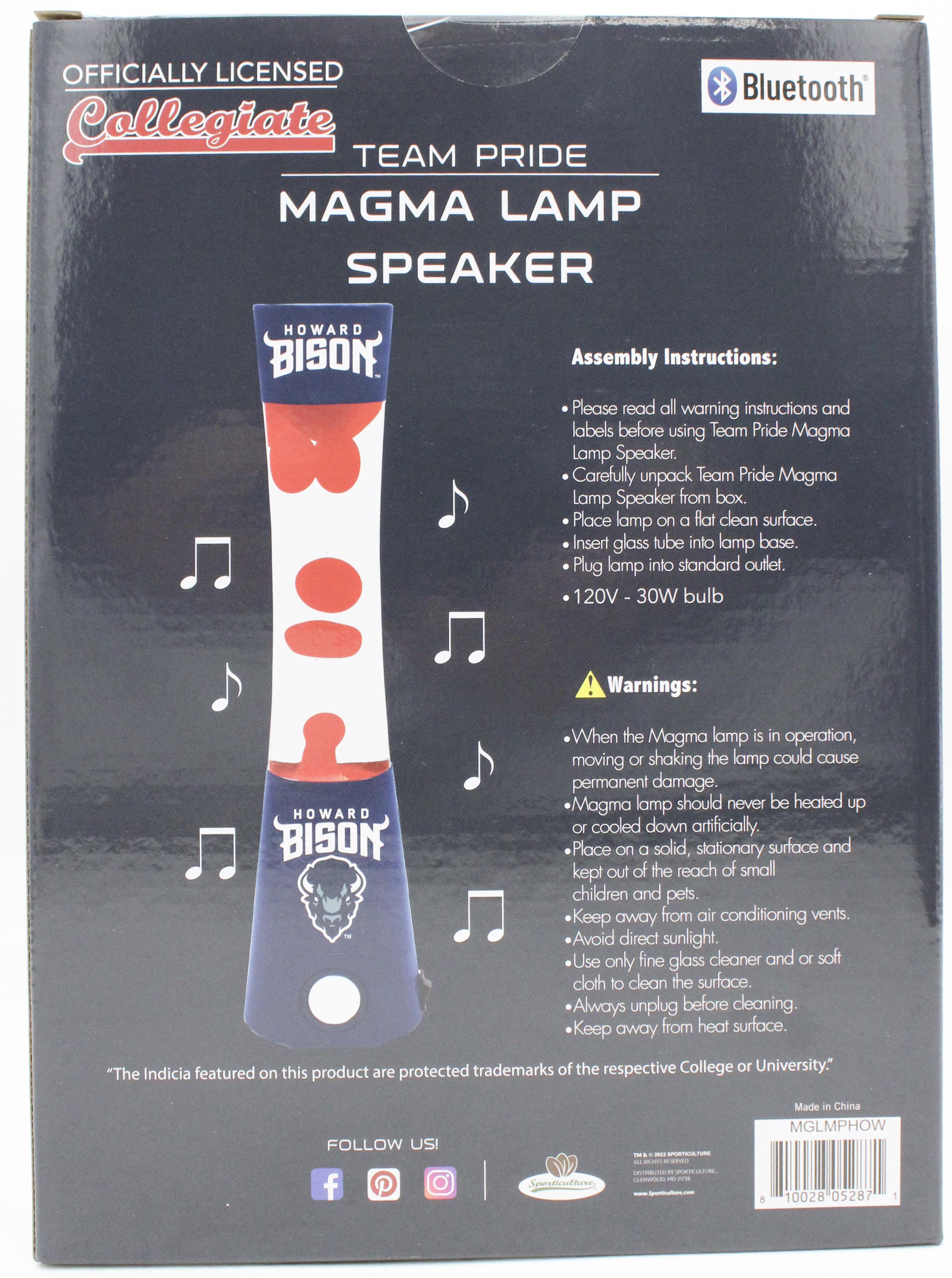 NCAA HOWARD BISONS LAVA LAMP SPEAKER 16.5"