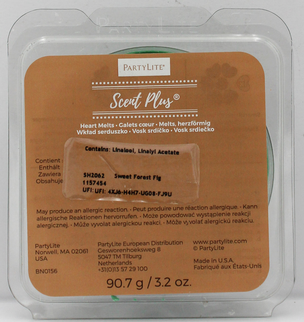 PARTYLITE SWEET FOREST FIG SCENT PLUS HEART MELTS 3.2oz