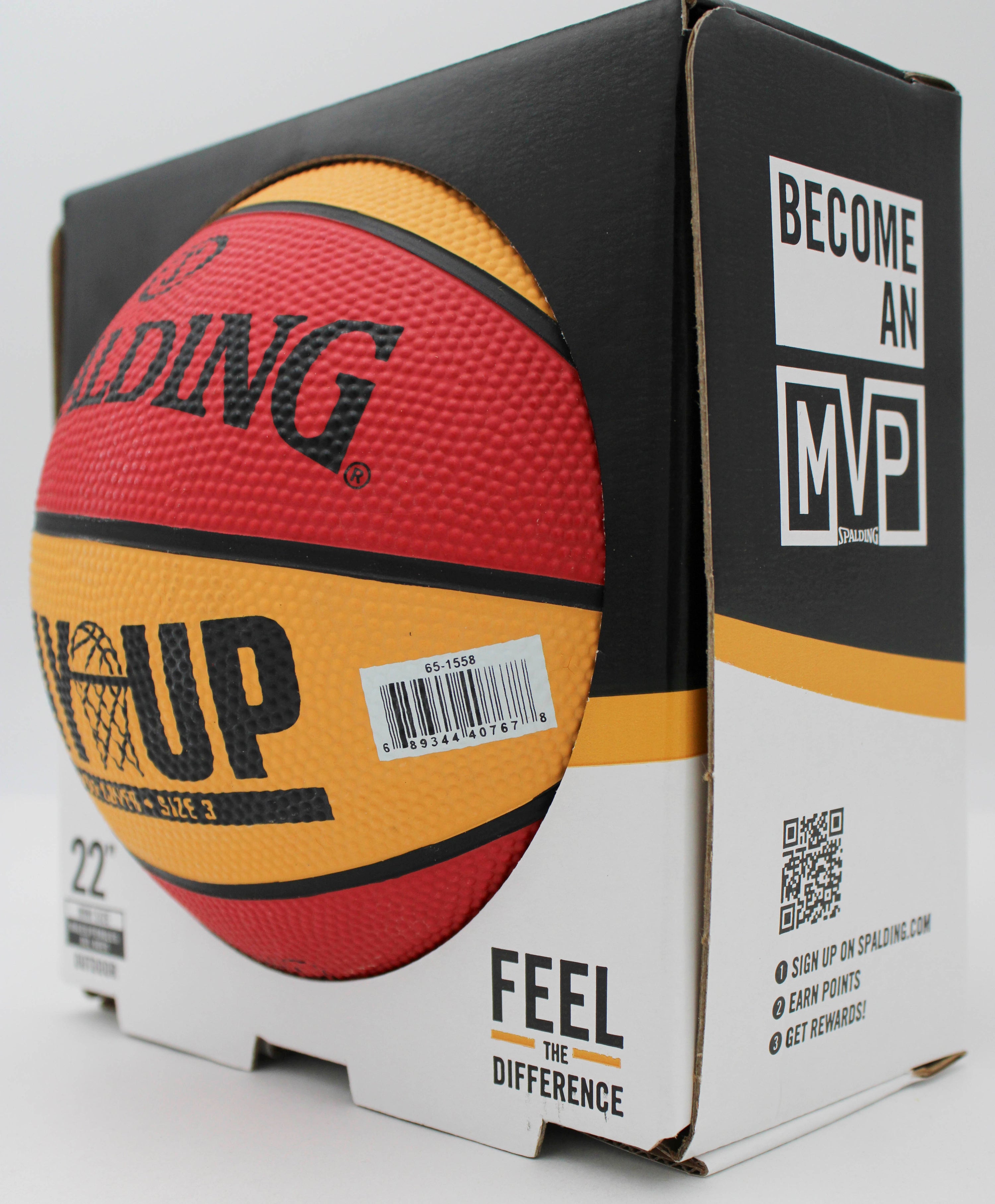 SPALDING LAY UP MINI OUTDOOR BASKETBALL   RED/ORANGE  SIZE 3