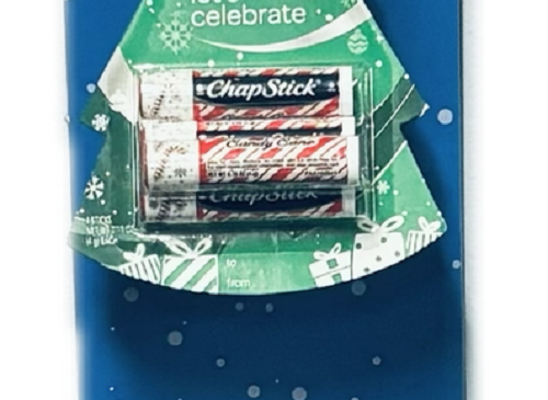 CHAP STICK 4PACK 0.15oz XMAS ASSORTED 10CT HANGING DISPLAY EXP. 4/30/25 NI
