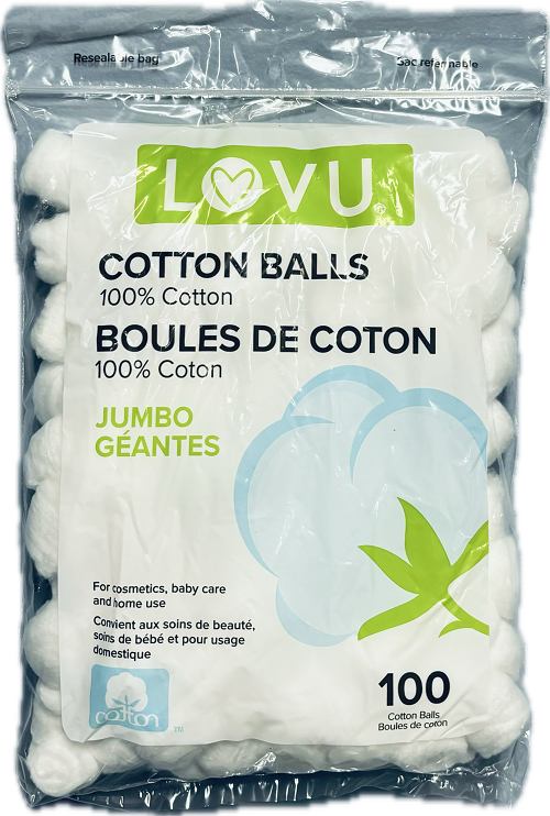 COTTON LOVU JUMBO COTTON BALLS 100CT NI