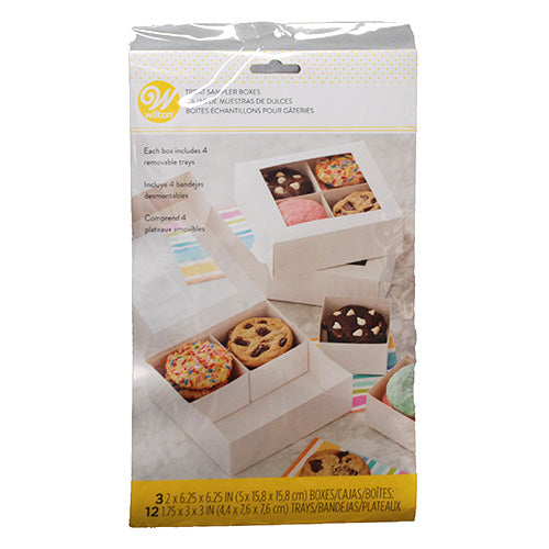 WILTON TREAT SAMPLER BOX 3CT/4 REMOVABLE TRAYS
