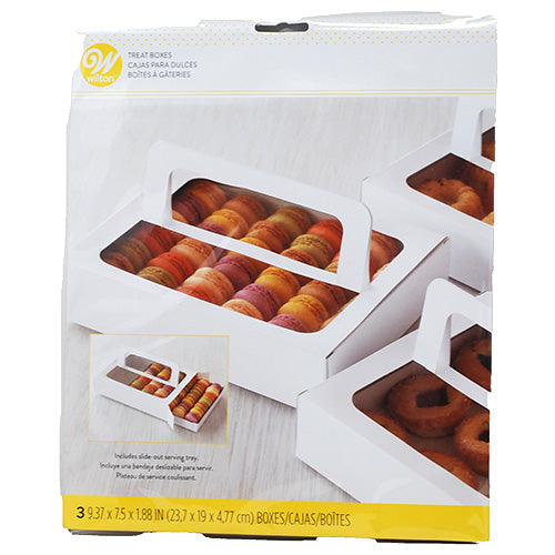 WILTON TREAT BOX W/TRAY & HANDLE 9.37x7.5x1.88"/3CT