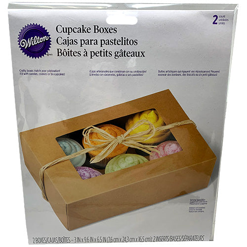 WILTON CUPCAKE BOX 3x9.6x6.5"/2CT.