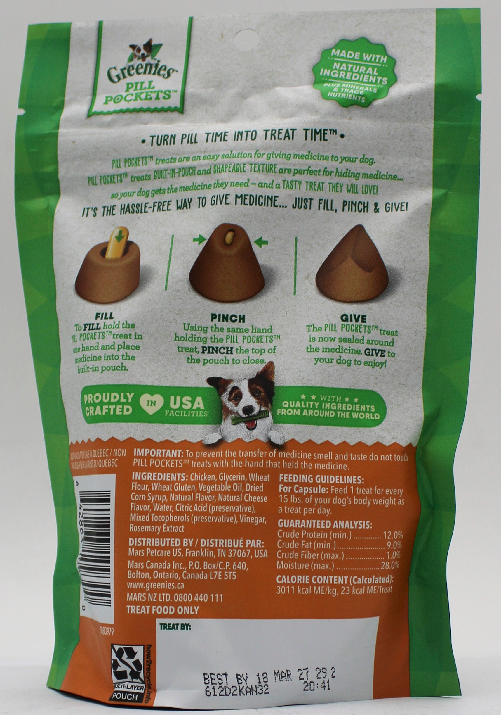 GREENIES PILL POCKETS CHEESE FLAVOR LARGE CAPSULE SIZE SOFT DOG TREATS 7.9 OZ (30 PK) BB 3/1/2027