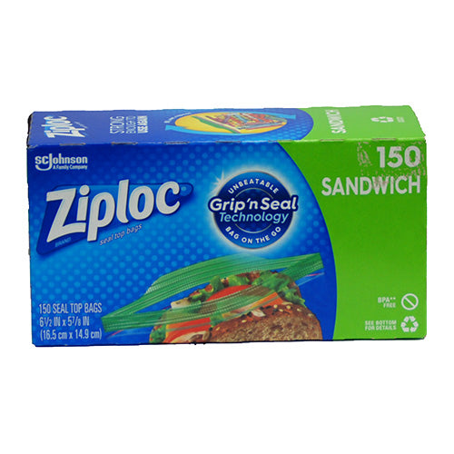 SP ZIPLOC BAG SEAL TOP 150CT SANDWICH