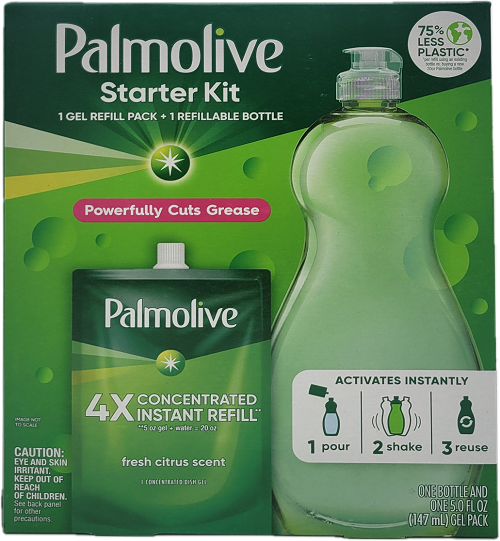 PALMOLIVE DISH GEL REFILL  0.5oz & REFILLABLE BOTTLE FRESH CITRUS NI