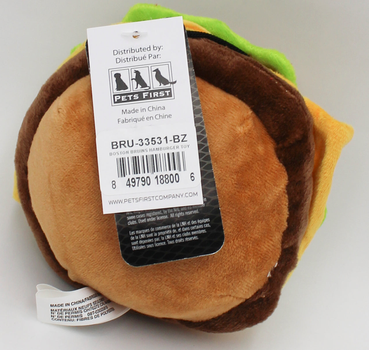 NHL Boston Bruins Hamburger Dog Toy Wholesale