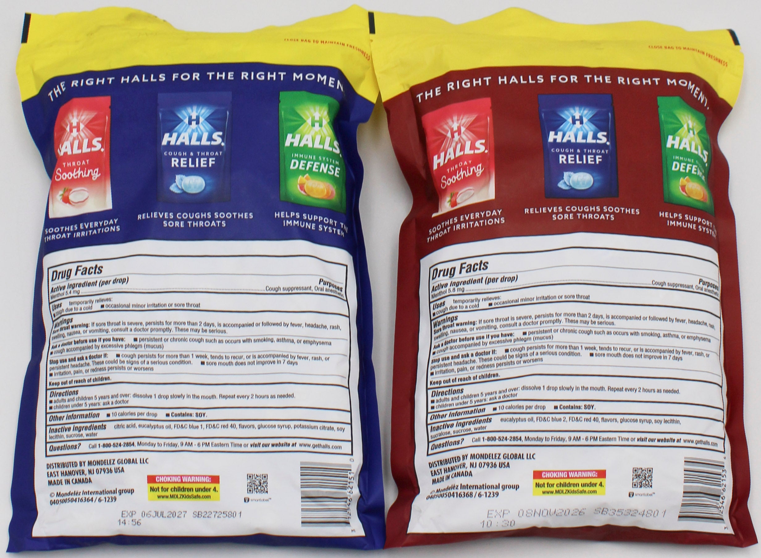 HALLS 200 COUGH DROPS VARIETY PK  BB 11/8/26